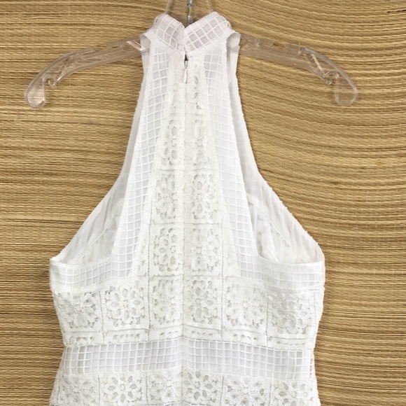 Alexis Robin Lace Halter Mini Dress in White / Ivory Size L - Picture 6 of 10